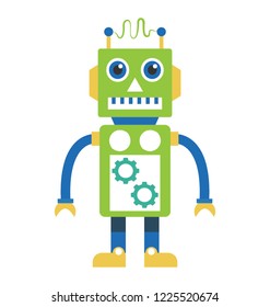
Electronic robot flat icon design 
