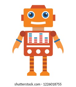 
Electronic robot flat icon design 
