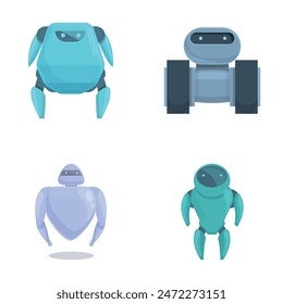 Electronic robot icons set cartoon vector. Modern robot. Technology concept