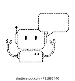electronic robot with speech bubble character