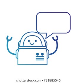 electronic robot with speech bubble character