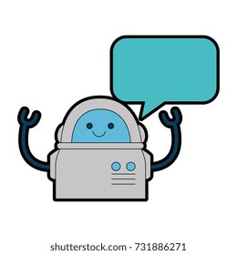 electronic robot with speech bubble character