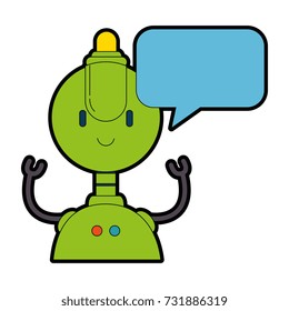 electronic robot with speech bubble character