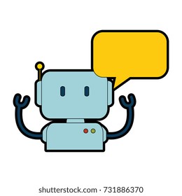 electronic robot with speech bubble character
