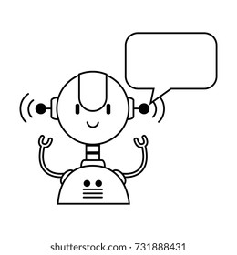 electronic robot with speech bubble character