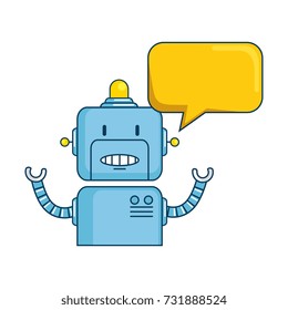 electronic robot with speech bubble character