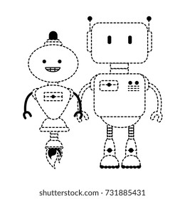 electronic robots characters icon