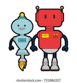 electronic robots characters icon