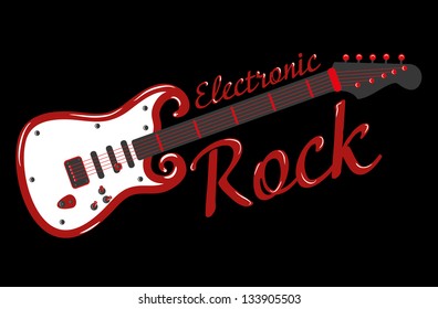 electronic rock guitar vector art