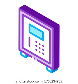 Electronic Safe Deposit vector isometric sign. color isolated symbol illustration
