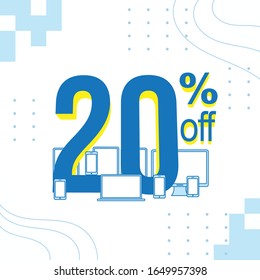 electronic sales discount 20% vector illustration eps 10