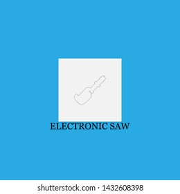 electronic saw icon sign signifier vector