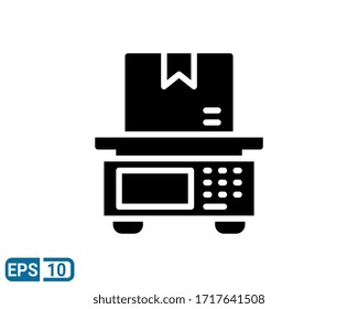 Electronic scale glyph style icon. illustration isolated on white background. EPS 10