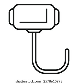 Electronic scale for measuring the weight of products hanging on a hook