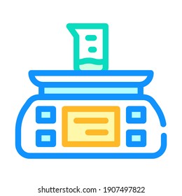 electronic scale for vaccine color icon vector. electronic scale for vaccine sign. isolated symbol illustration