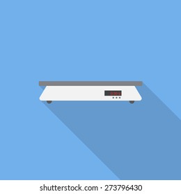 Electronic scales flat icon with long shadow. Vector illustration EPS10