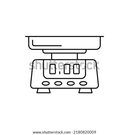 Electronic scales icon in line style icon, isolated on white background