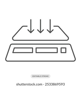 Electronic scales icon, logistics delivery shipping color symbol on white background - vector illustration