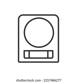 Electronic scales, linear icon. Line with editable stroke