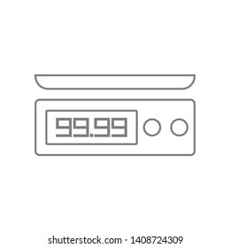 Electronic scales for products icon. Element of web for mobile concept and web apps icon. Outline, thin line icon for website design and development, app development
