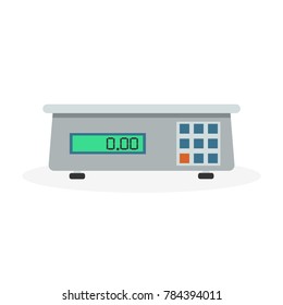 Electronic scales for products. Vector illustration.