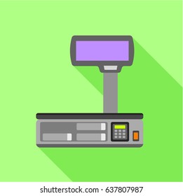 Electronic scales for weighing food icon. Flat illustration of electronic scales for weighing food vector icon for web