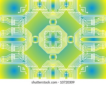 Electronic scheme has the composition center. Attracts attention.