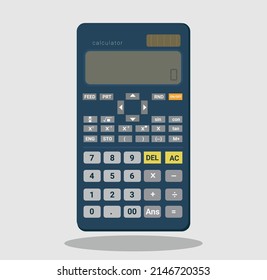 Electronic Scientific Calculator in flat style. Pocket calculators for science, math, and education, Digital keypad math device, vector illustration. - Shutterstock ID 2146720353