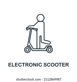 Electronic Scooter icon. Line element from big city life collection. Linear Electronic Scooter icon sign for web design, infographics and more.