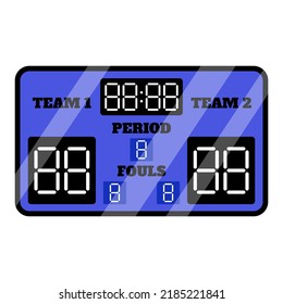 Electronic scoreboard. 3x3 Basketball sport equipment. Summer games. Vector cartoon isolated illustration.