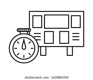 electronic scoreboard sport and chronometer vector illustration design