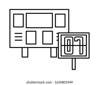 electronic scoreboard sport with number pallete vector illustration design