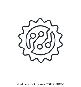 Electronic seal. Vector linear icon isolated on white background.