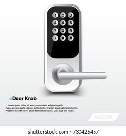Electronic security door knob, Modern design, Vector, Illustration
