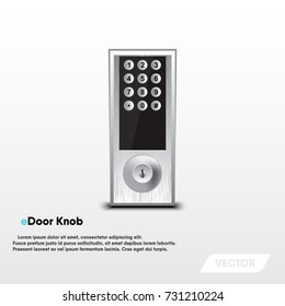 Electronic security door knob, Modern design, Vector, Illustration