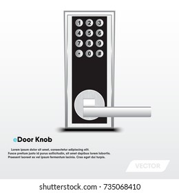 Electronic security door knob, Modern design, Vector, Illustration