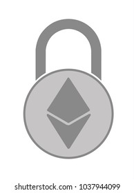 electronic security lock of ethereum, vector icon. vector design.