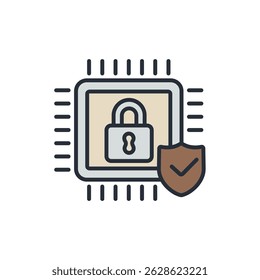electronic security system icons isolated on White Background. Flat style design