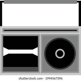Electronic series vector, vector of classic radio with gray and black color. Great for icons, signs and symbols