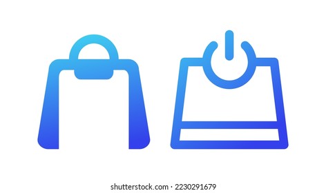 Electronic shop bag simple logo with blue gradient 