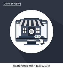 Electronic shopping, online shopping concepts 