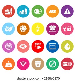 Electronic sign flat icons on white background, stock vector