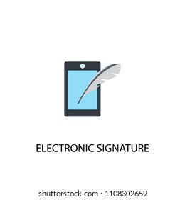 Electronic signature concept flat icon. Simple element illustration. Electronic signature concept symbol flat design from Cryptocurrency set. Can be used for presentation and video design