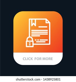 Electronic Signature, Contract, Digital, Document, Internet Mobile App Button. Android and IOS Line Version