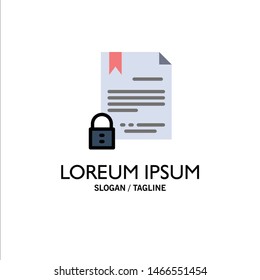 Electronic Signature, Contract, Digital, Document, Internet Business Logo Template. Flat Color. Vector Icon Template background