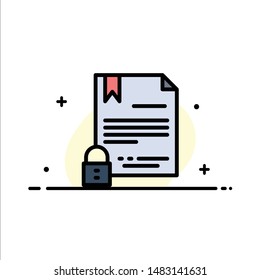 Electronic Signature, Contract, Digital, Document, Internet  Business Flat Line Filled Icon Vector Banner Template