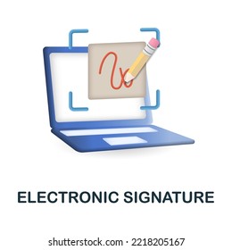 Electronic Signature icon. 3d illustration from fintech collection. Creative Electronic Signature 3d icon for web design, templates, infographics and more