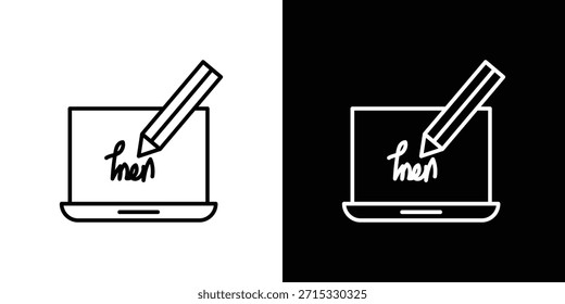 Icono de firma Electrónica concepto editable. símbolos de trazo de Vector editable