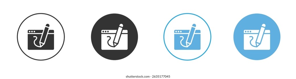 Icono de firma Electrónica Estilo plano editable, iconos de ilustración