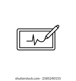 electronic signature icon Flat vector set outline